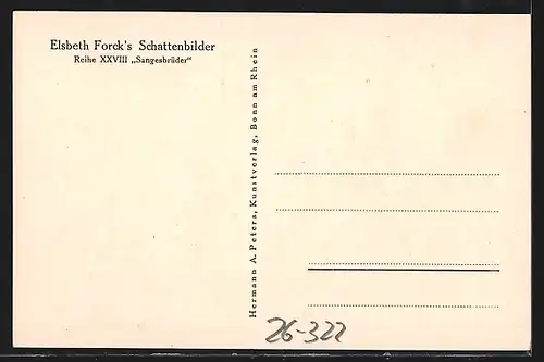 Künstler-AK Elly Frank: Silhouette Preisverteilung, Sänger bei einer Siegerehrung
