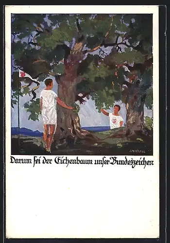 Künstler-AK Otto Amtsberg: Turner unter dem Eichenbaum