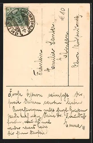 AK Deutsche Fahnen am Mast eines Schiffes