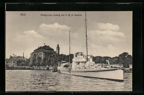AK Kiel, Königliches Schloss mit SMS Carmen