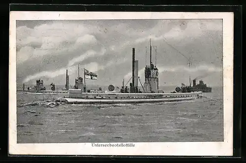 AK Zwei U-Boote auf See