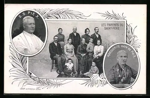 AK Papst Pius X., Eltern des Papstes