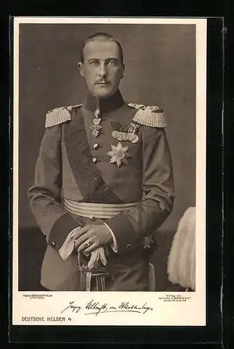 AK Herzog Albrecht von Württemberg in Uniform mit Ordensspange und Epauletten