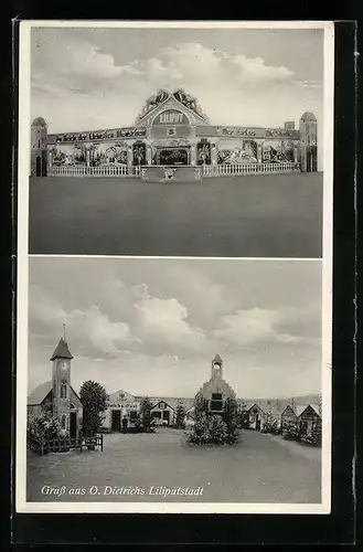 AK Gruss und Ansichten aus O. Dietrichs Liliputstadt
