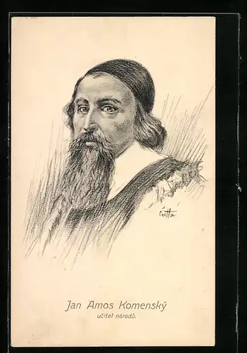 Künstler-AK Jan Amos Komensky, ucitel národu