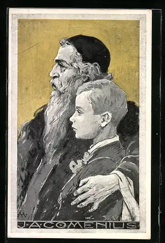 Künstler-AK Philosoph Jacomenius mit einem seiner Schüler