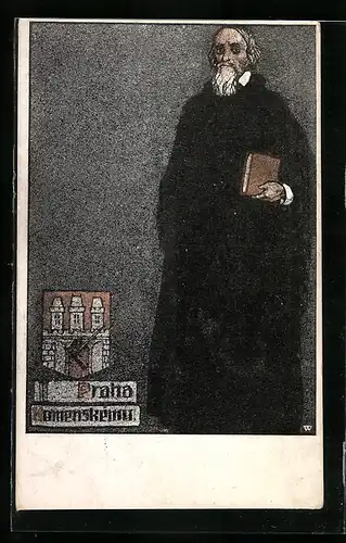 Künstler-AK Johann Amos Comenius mit Buch