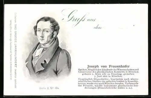 AK Portrait des Gelehrten Joseph von Frauenhofer