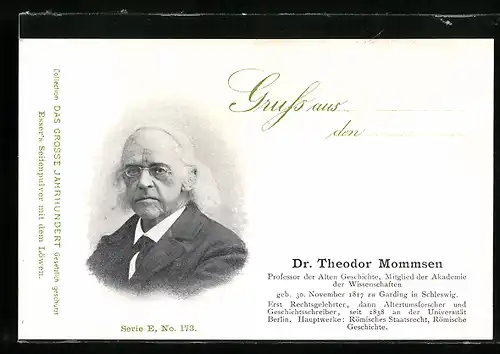AK Dr. Theodor Mommsen, Professor der Alten Geschichte