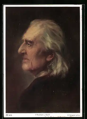 AK Portrait Komponist Franz Liszt im Profil