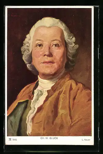 AK Portrait Ch. W. Gluck in zeitgenössischer Kleidung