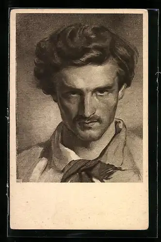 Künstler-AK Anselm Feuerbach im Selbstportrait