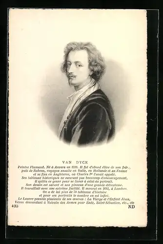AK Van Dyck im Anzug im Profil