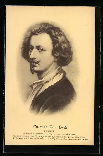 AK Antonus Van Dyck mit Schnurrbart und Anzug