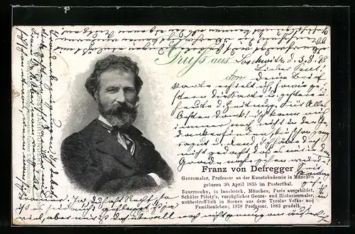 AK Franz von Defregger, Genremaler, Professor an der Kunstakademie in München