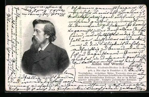 AK Anton von Werner, Professor und Akademie-Direktor in Berlin