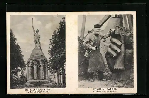 AK Hermanns-Denkmal im Teutoburger Wald, Ernst von Bandel, Erbauer des Denkmals