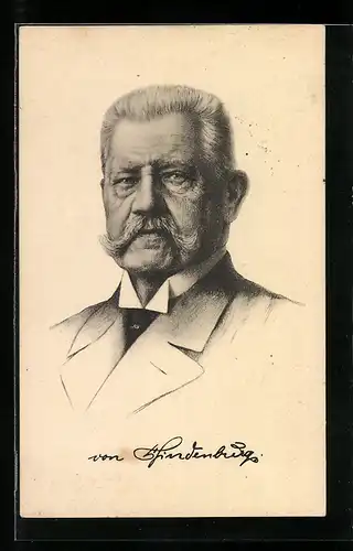 AK Reichspräsident Paul von Hindenburg im Anzug