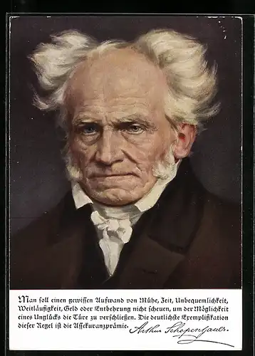 Künstler-AK Arthur Schopenhauer im Mantel