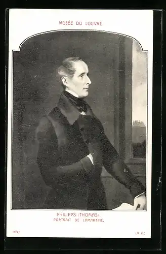 Künstler-AK Thomas Philipps, Portrait de Lamartine