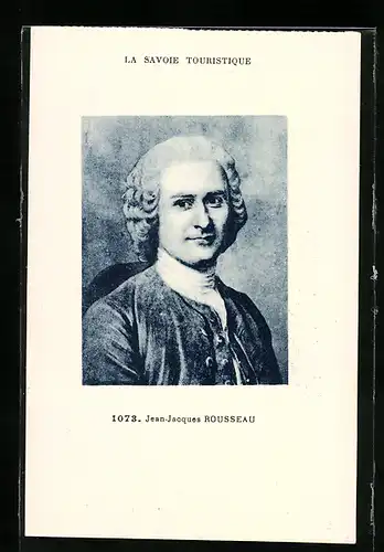 AK Jean-Jacques Rousseau mit Perücke am Lächeln