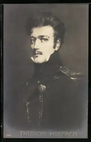 AK Theodor Körner, Brustportrait in Uniform