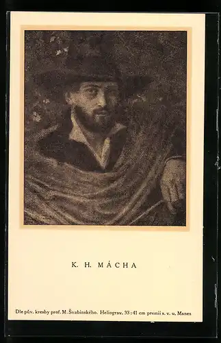 Künstler-AK K. H. Mácha mit grossem Hut