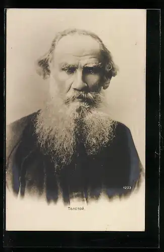 AK Portrait von Tolstoi mit weissem Bart