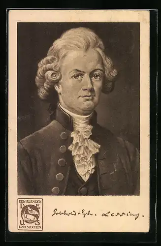 AK Portrait Gotthold Ephraim Lessing, deutscher Dichter