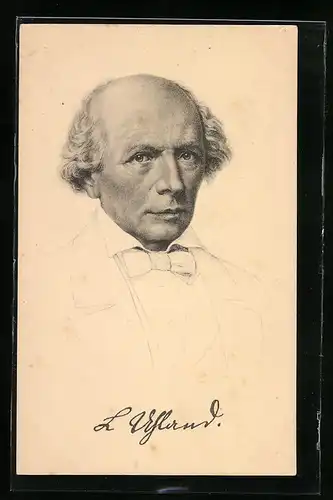 AK Ludwig Uhland, Porträt des Dichters