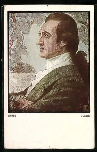 Künstler-AK Goethe im Seitenprofil