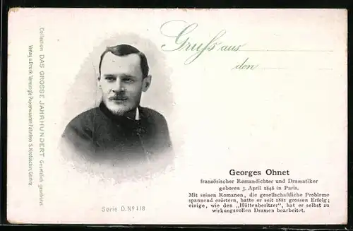 AK Georges Ohnet, Portrait und Kurzvita