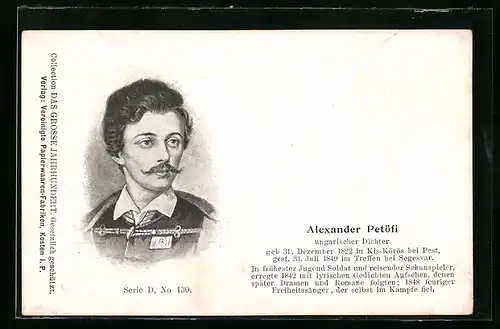AK Ungarischer Dichter Alexander Petöfi