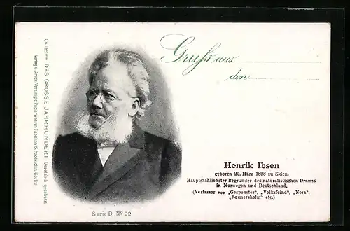 AK Henrik Ibsen, Norwegischer Dichter