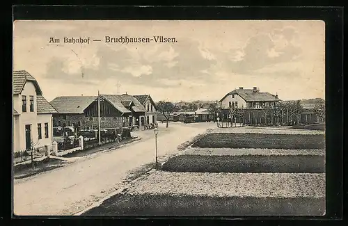 AK Bruchhausen-Vilsen, Ortspartie am Bahnhof