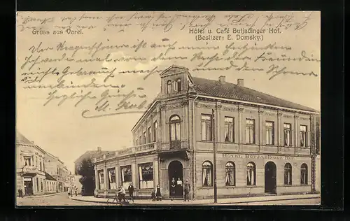 AK Varel, Hotel und Cafe Butjadinger Hof, Bes. E. Domsky