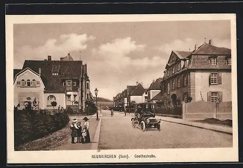 AK Neunkirchen /Saar, Goethestrasse mit Passanten