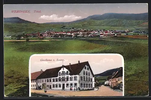 AK Wehingen, Gasthaus zur Sonne, Totalansicht