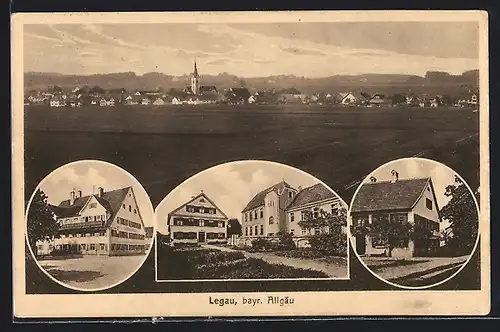 AK Legau /Bayr. Allgäu, Gasthaus, Wohnhaus, Ortspartie