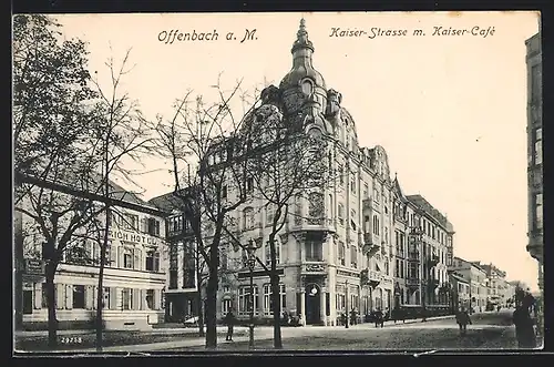AK Offenbach /Main, Kaiser-Strasse mit Kaiser-Cafe