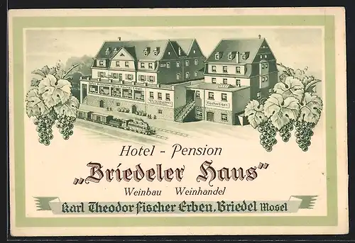 Künstler-AK Briedel /Mosel, Hotel-Pension Briedeler Haus