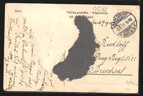 Lithographie Bretten, Melanchthon-Gedächtnishaus, Brettener Hundle, Gesamtansicht