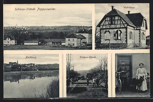 AK Poppenweiler, Schiess-Stände, Wohnhaus, Hochberg