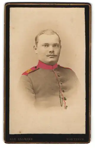 Fotografie Alb. Bäsmann, Northeim, Soldat in Uniform Rgt. 82, Handkoloriert