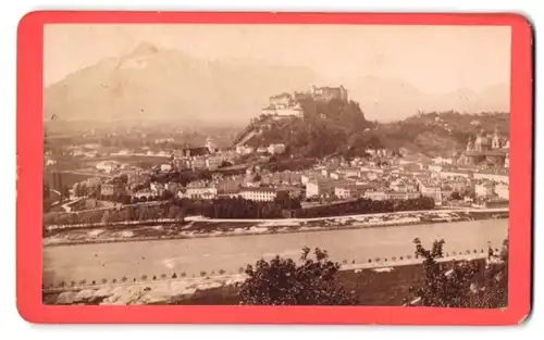 Fotografie Carl Hintner, Salzburg, Ansicht Salzburg, Blick nach der Stadt mit Hohensalzburg und Mönchsberg, 1880
