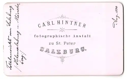 Fotografie Carl Hintner, Salzburg, Ansicht Salzburg, Blick nach der Stadt mit Hohensalzburg und Mönchsberg, 1880