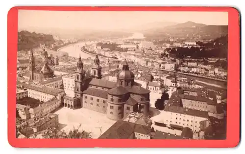 Fotografie Carl Hintner, Salzburg, Ansicht Salzburg, Blick vom Mönchsberg auf die Stadt, 1880