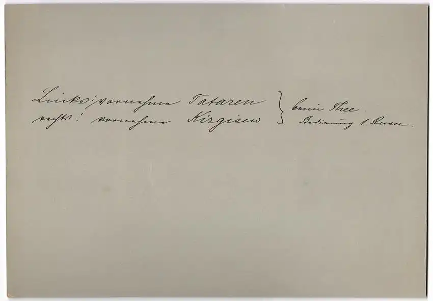 Fotografie unbekannter Fotograf und Ort, vornehme Tataren und Kirgisen beim Tee trinken, junger Russe als Bedinung 1