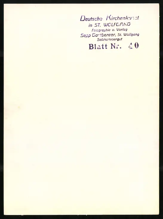42 Fotografien Sepp Gastberger, St. Wolfgang, Ansicht St. Wolfgang / Salzkammergut, Wallfahrtskirche Innenansichten 43