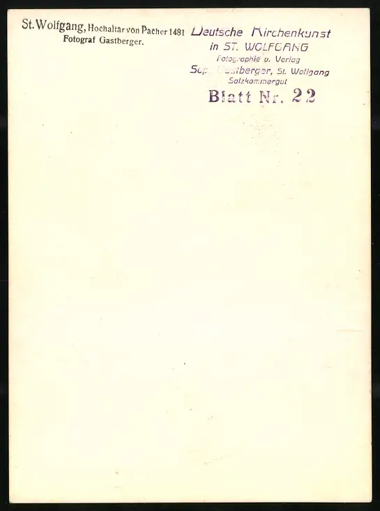 42 Fotografien Sepp Gastberger, St. Wolfgang, Ansicht St. Wolfgang / Salzkammergut, Wallfahrtskirche Innenansichten 46